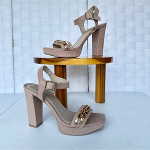 Chinese Laundry Tan Prom Wedding Date Party ‎ Sexy Platform Shoes Sz 7.5/38